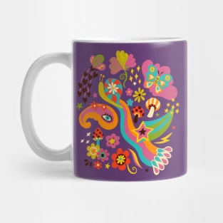 Psychedelic 70s disco tripping - fun retro design by Cecca Designs Mug